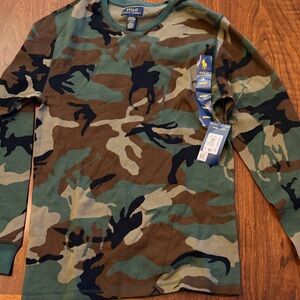 Polo by Ralph Lauren Green and Brown Camouflage Shirt